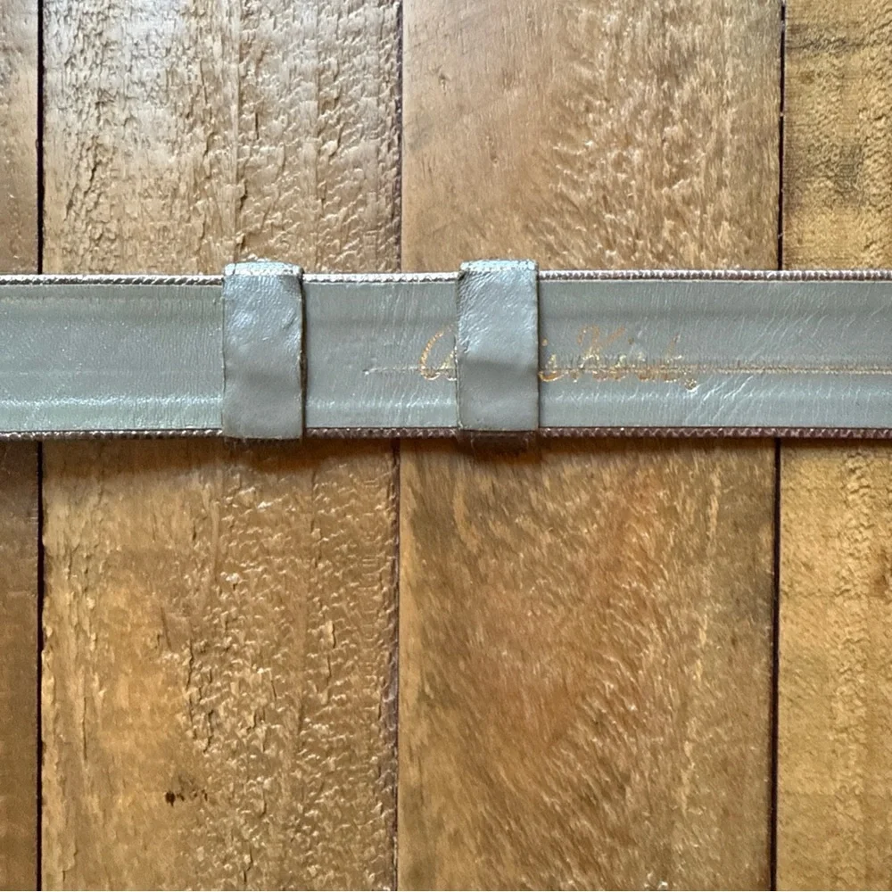Vintage Alexis Kirk, metallic gray Gold Ornate Buckle Belt